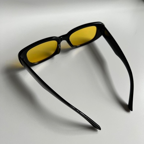 vintage unique retro style sick dope black rectangle sunglasses - Picture 7 of 7